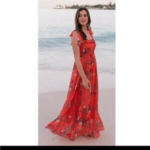 Gal Meets Glam Melody Tie Shoulder Dress 6 S